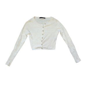 Jenni Kayne Vintage Buttondown Cardigan Cream Oatmeal Minimalist Sweater Cropped